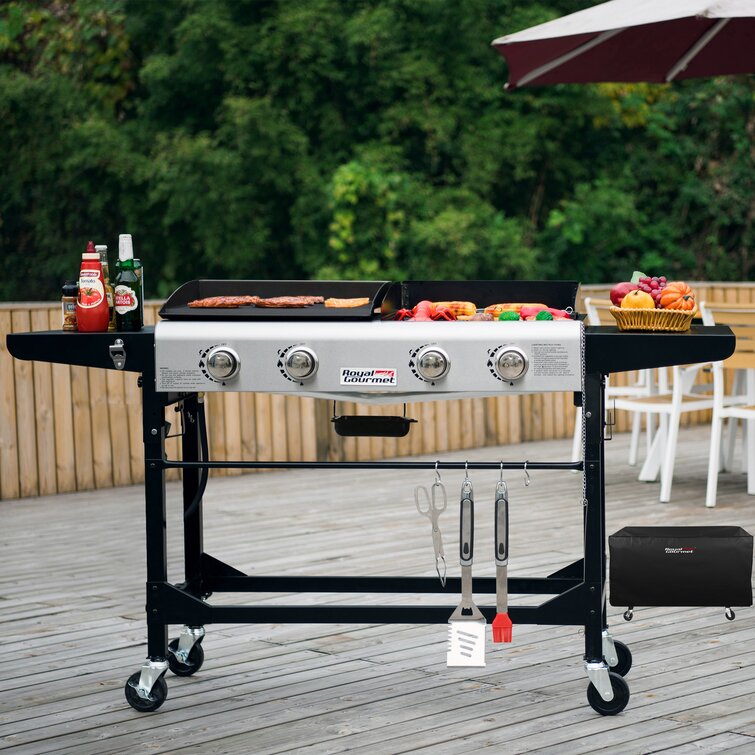 Propane gas grill and griddle clearance combo